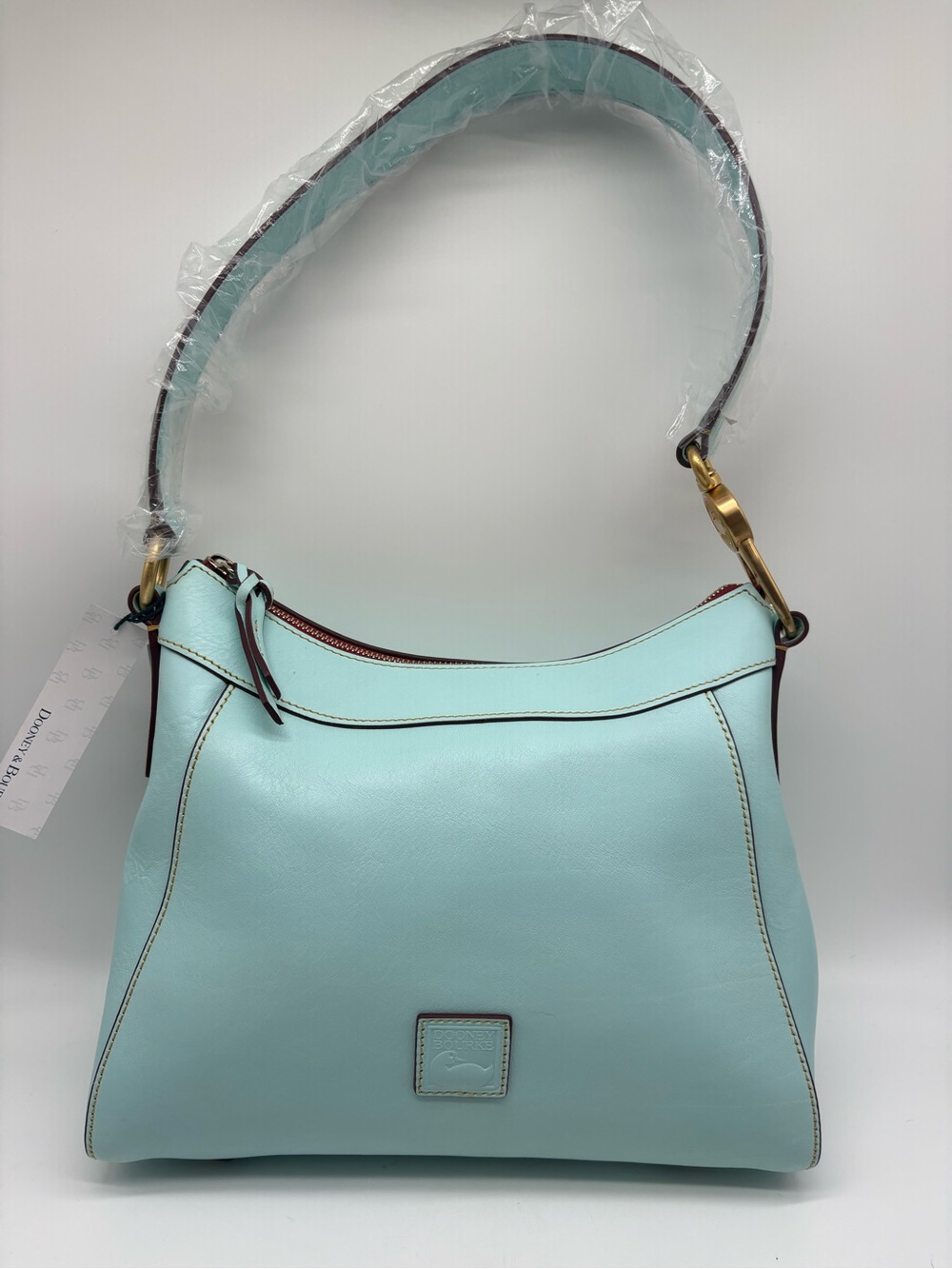 Dooney & Bourke Florentine Leather Cassidy Pale Blue Shoulder Hobo handbag New